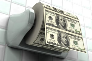 Money as toilet paper